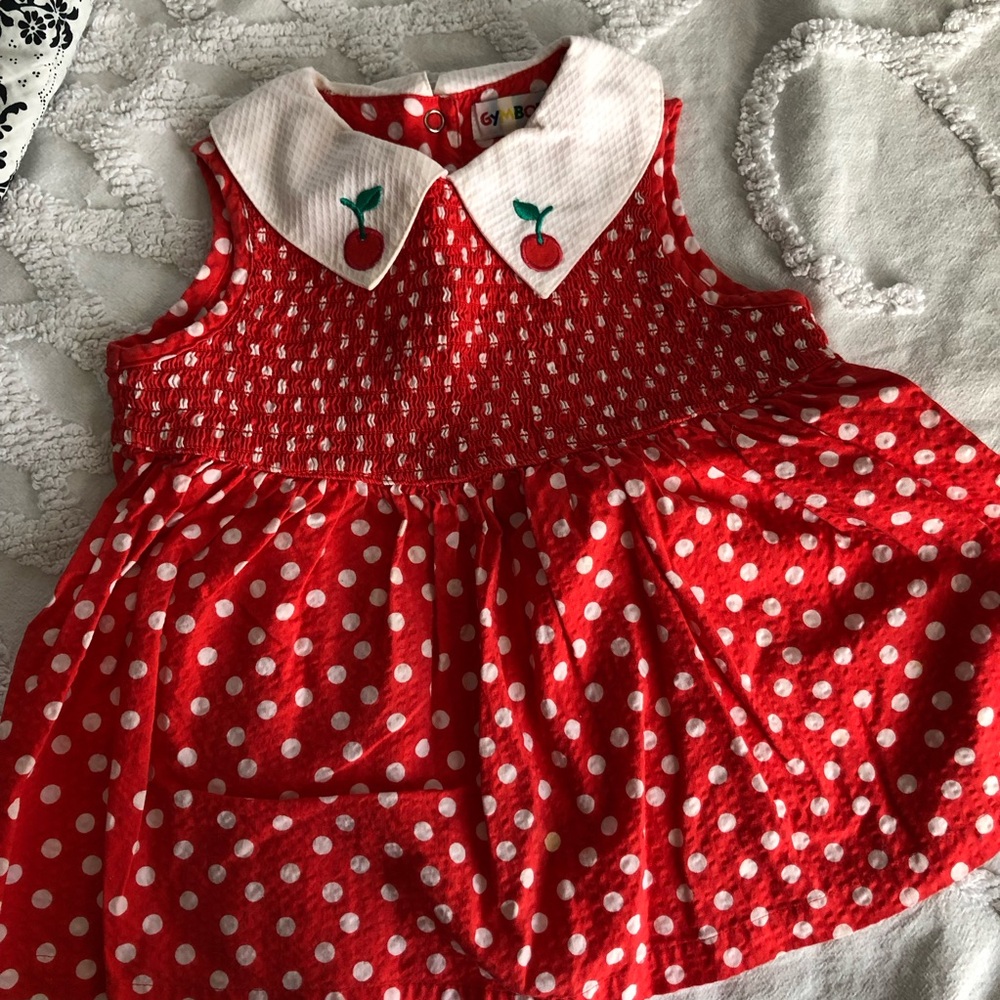 VGVC kids vintage Gymboree Polka dot and cherry collared dress